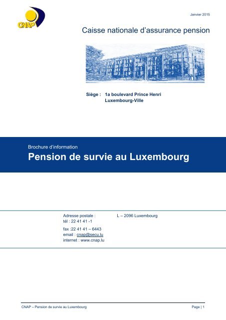 Pension de survie au Luxembourg - CNAP