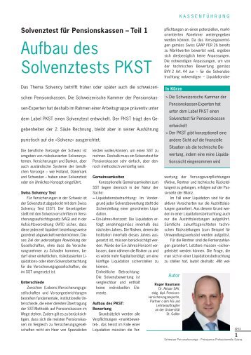 Aufbau des Solvenztests PKST - c-alm