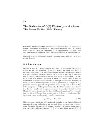19 The Derivation of O(3) Electrodynamics from The Evans ... - Aias.us