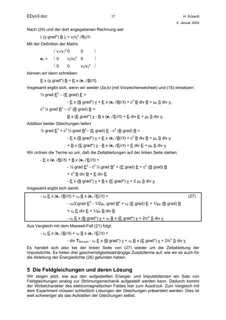 Zur Wirbeltheorie der Elektrodynamik - Aias.us