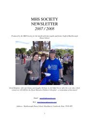 mhs society newsletter 2007 / 2008 - Marlborough House School