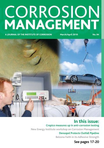 In this issue: - the Institute of Corrosion