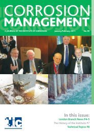 In this issue: - the Institute of Corrosion