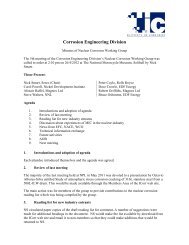 Minutes of Nuclear Corrosion Working Group - the Institute of ...