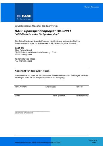 Bewerbungsunterlagen - BASF.com