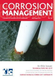 In this issue: - the Institute of Corrosion