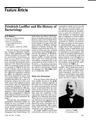 Feature Article Friedrich Loeffler and His History of Bacteriology