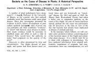Bacteria as the Cause of Disease in Plants: A Historical Perspective