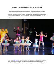 Choose the Right Ballet Class for Your Child