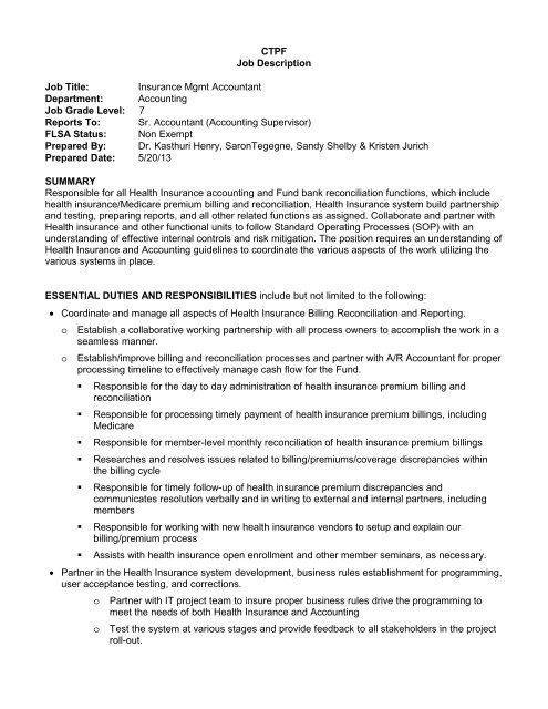 ctpf job description job title insurance mgmt accountant accounting job titles