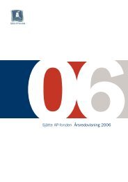 Årsredovisning 2006 - Sjätte ap-fonden