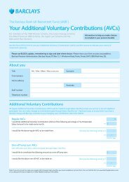 Your Additional Voluntary Contributions (AVCs) - Barclays Pensions
