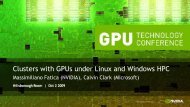 Clusters with Gpus under Linux and Windows HPC