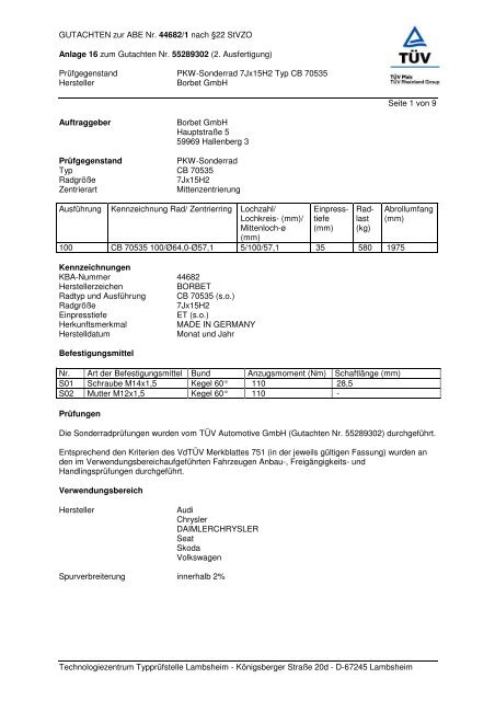 gutachten zur abe nr. 44682/1 nach §22 ... - fahrenschotten  yumpu