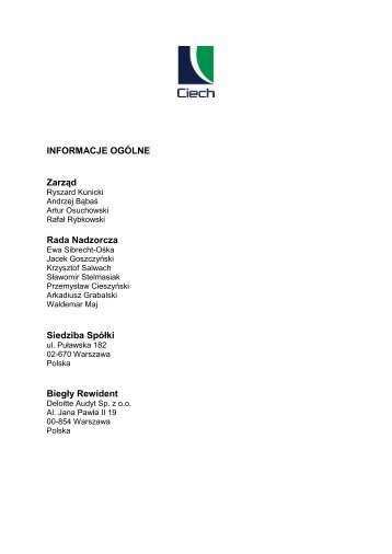 Skonsolidowany Raport Roczny Grupy Ciech za 2010 rok - PL PDF