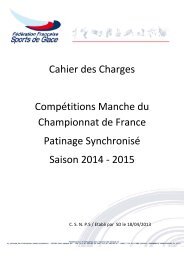 Cahier des Charges - Commission Sportive Nationale Patinage ...