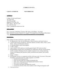 Dean Sandefur's CV - College of Letters and Science - University of ...