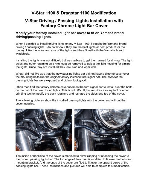 yamaha v star 1100 light bar