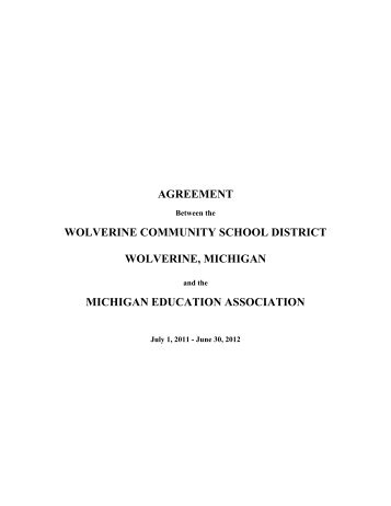 MEA Contract 2011-12 - Wolverine Community Schools