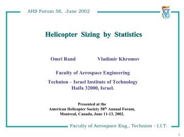 Helicopter Sizing by Statistics - Faculty of Aerospace Engineering