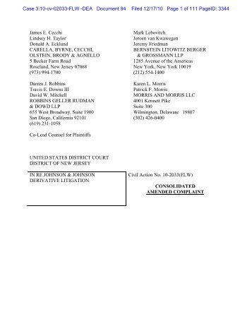 December 17, 2010 - Consolidated Amended Complaint - Bernstein ...