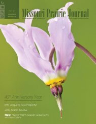 Spring 2011: Volume 32, Number 1 - Missouri Prairie Foundation