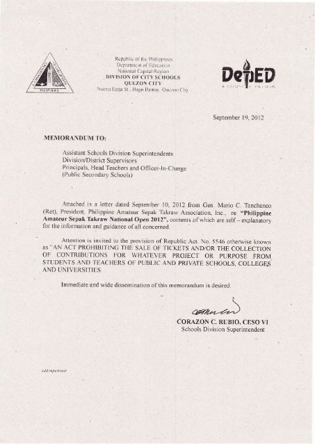 CoRAzoN c. RUBIo, cEso vr - republic of the philippines division of ...