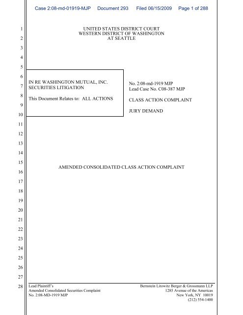 Amended Consolidated Class Action Complaint - Bernstein Litowitz ...