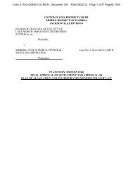 Plaintiffs' Motion for Final Approval of Settlement and Approval of ...