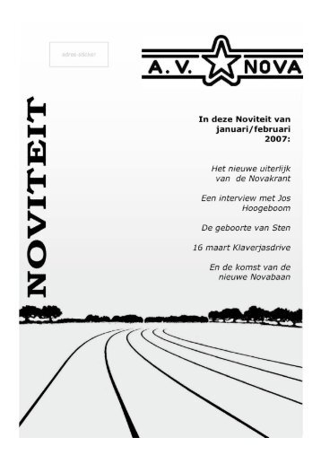 In deze Noviteit van januari/februari 2007: Het nieuwe ... - AV Nova