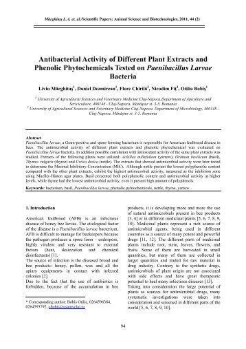 Antibacterial Activity of Different Plant Extracts and Phenolic ...