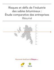 Risques et défis de l'industrie des sables bitumineux - NEI Investments