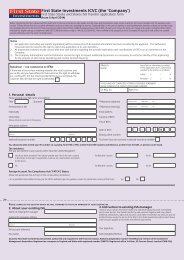 First State Stocks and Shares ISA Transfer application form