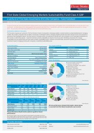 First State Global Emerging Markets Sustainability Fund Class A GBP