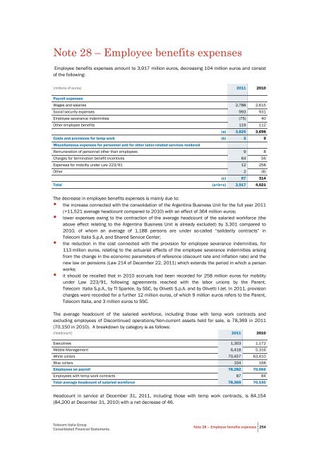 to download Telecom Italia Annual Report 2011 - Company Reporting