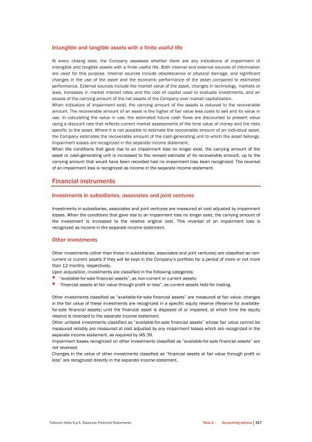 to download Telecom Italia Annual Report 2011 - Company Reporting