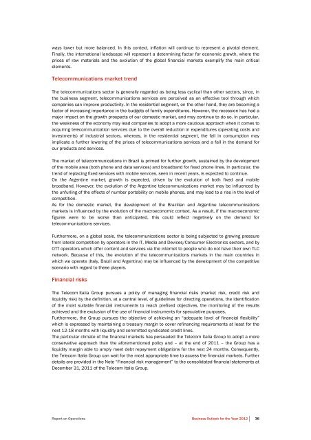 to download Telecom Italia Annual Report 2011 - Company Reporting