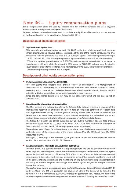 to download Telecom Italia Annual Report 2011 - Company Reporting