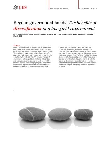 Beyond government bonds: The benefits of ... - Funds People