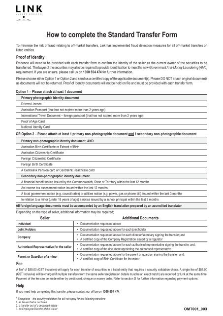 How to complete the Standard Transfer Form - ASB Securities