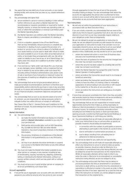 Client Services Agreement Terms and Conditions - ASB Securities