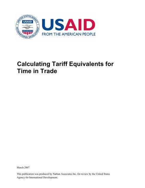 Calculating Tariff Equivalents for Time in Trade - Nathan Associates