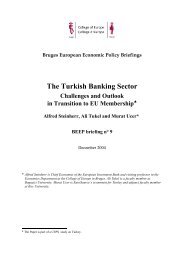 The Turkish Banking Sector Challenges and - College of Europe