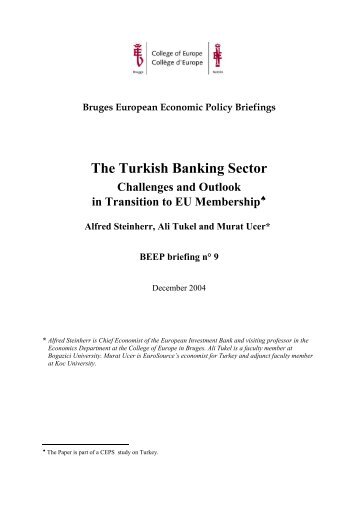 The Turkish Banking Sector Challenges and - College of Europe