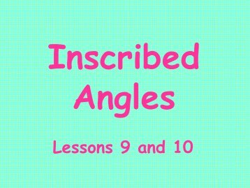 Inscribed Angles - Ciclt.net