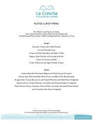 PLATED LUNCH MENU - La Concha Resort