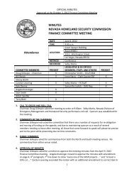 Minutes document - Emergency Management - State of Nevada