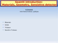 Geant4 introduction: Materials, Geometry, Sensistive detector - KEK