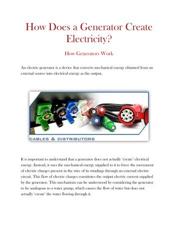 How Does a Generator Create Electricity?