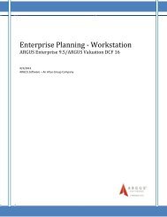 Enterprise Planning - Workstation - ARGUS Software